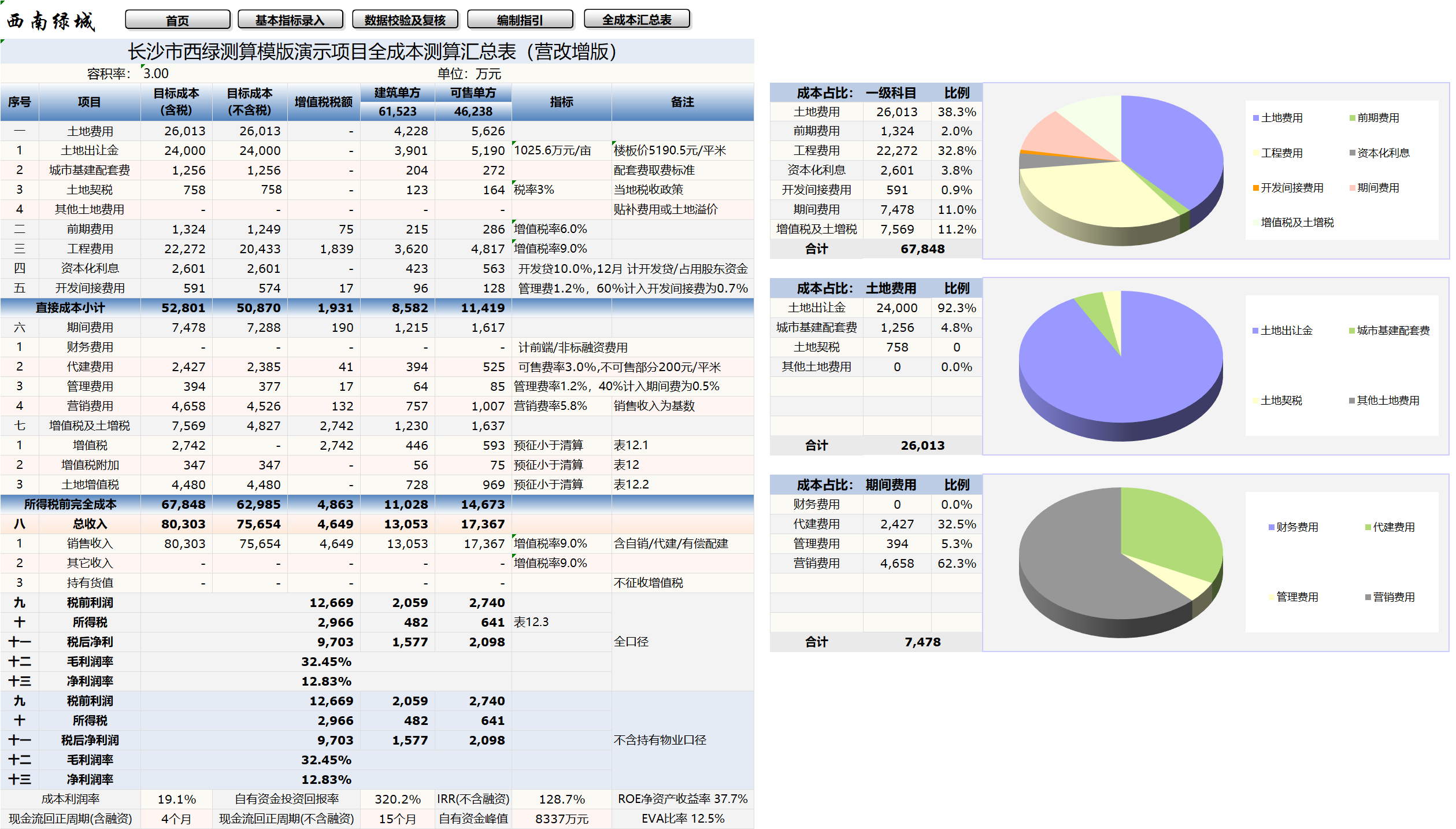 XLCS v5西绿项目全成本测算模版发布 XLCS v5西绿项目全成本测算模版发布